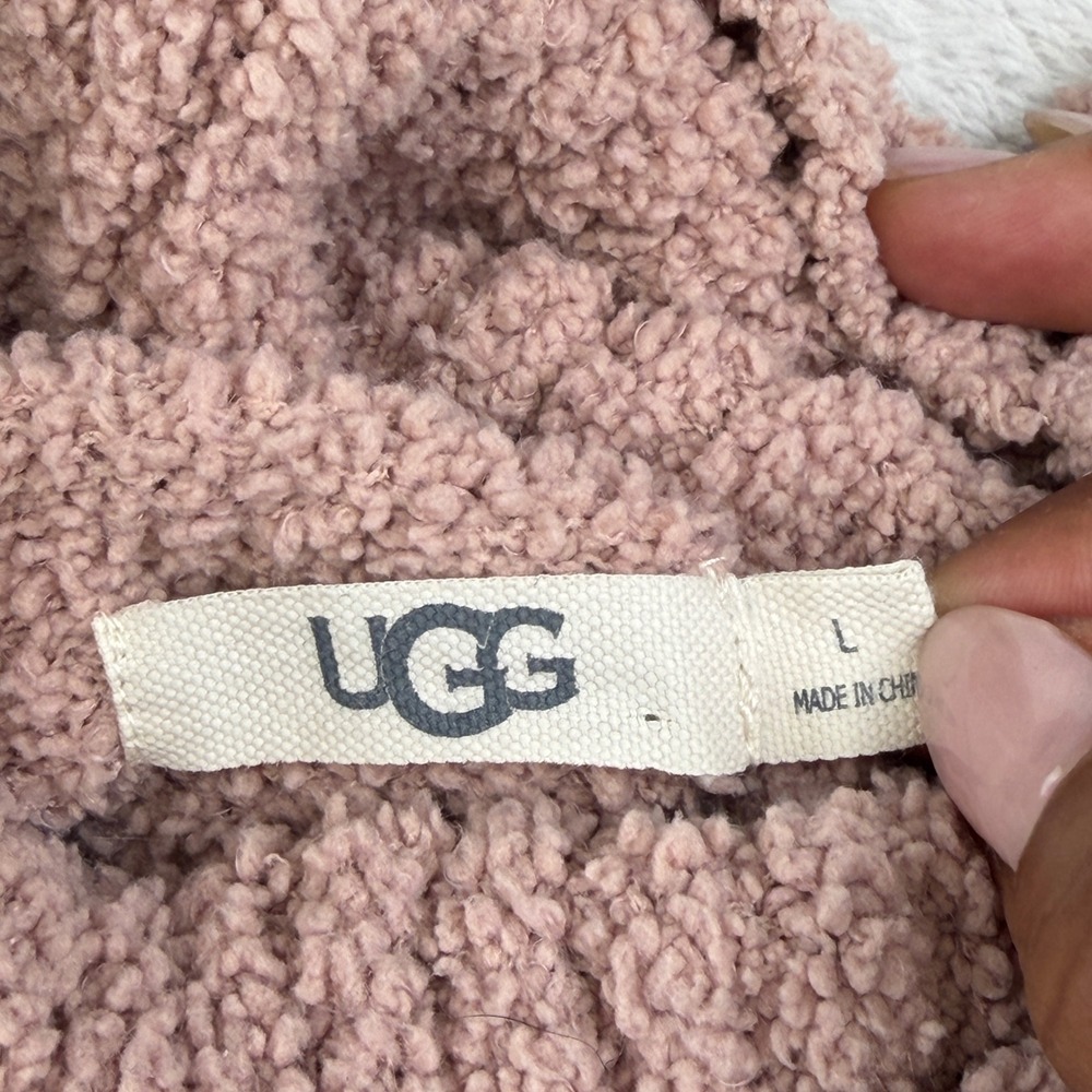 UGG Sherpa Turtleneck Sweater Women Large Boucle Knit Pullover - Picture 4 of 9